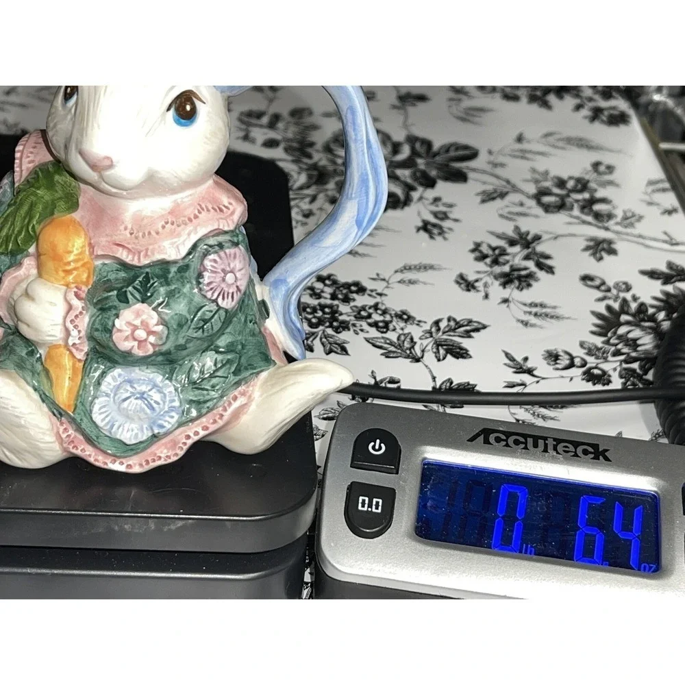 1991 Fitz & Floyd Bloomers Rabbit Bunny Creamer Small Pitcher F&F Fritz Vase